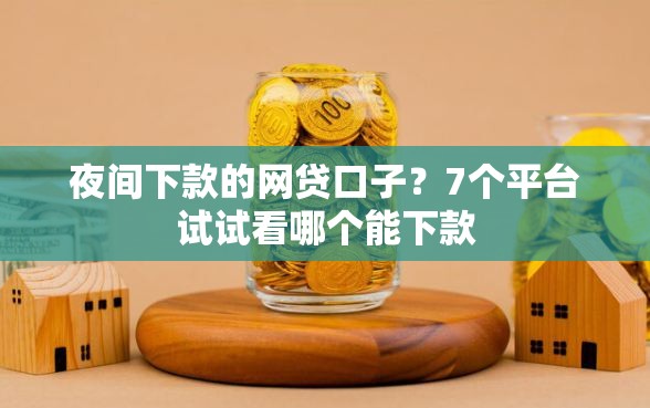 夜间下款的网贷口子？7个平台试试看哪个能下款