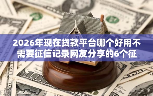 2026年现在贷款平台哪个好用不需要征信记录网友分享的6个征信瑕疵也能借网贷轻松下款的平台我觉得不错！