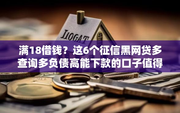 满18借钱？这6个征信黑网贷多查询多负债高能下款的口子值得一试