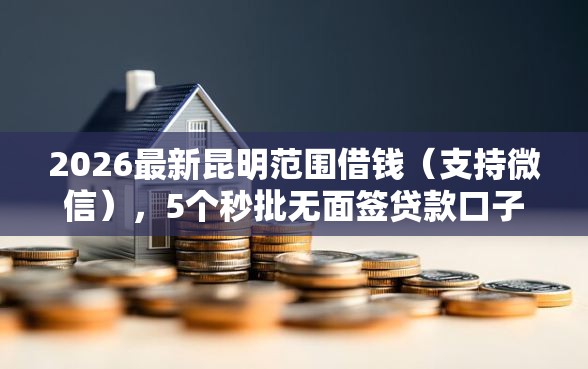 2026最新昆明范围借钱（支持微信），5个秒批无面签贷款口子无私分享