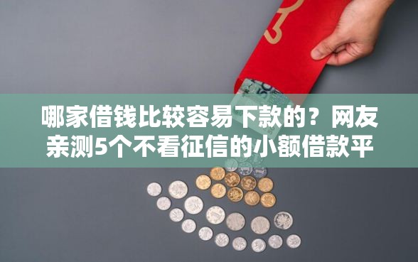 哪家借钱比较容易下款的？网友亲测5个不看征信的小额借款平台盘点
