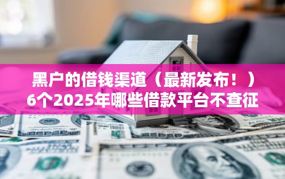 黑户的借钱渠道（最新发布！）6个2025年哪些借款平台不查征信大数据