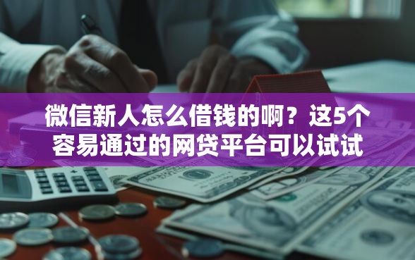微信新人怎么借钱的啊？这5个容易通过的网贷平台可以试试