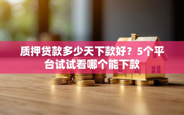 质押贷款多少天下款好？5个平台试试看哪个能下款