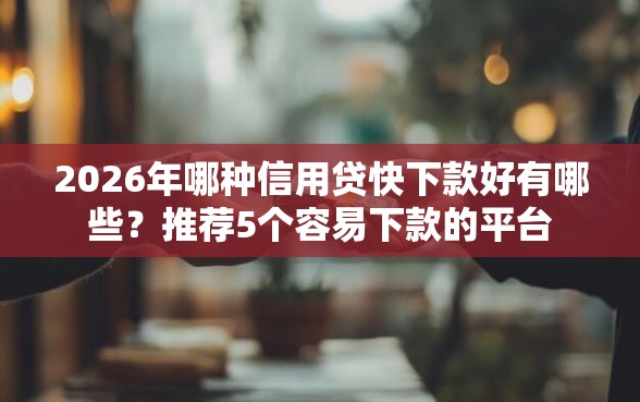 2026年哪种信用贷快下款好有哪些?推荐5个容易下款的平台 2026年哪种信用贷快下款好有哪些?推荐5个容易下款的平台