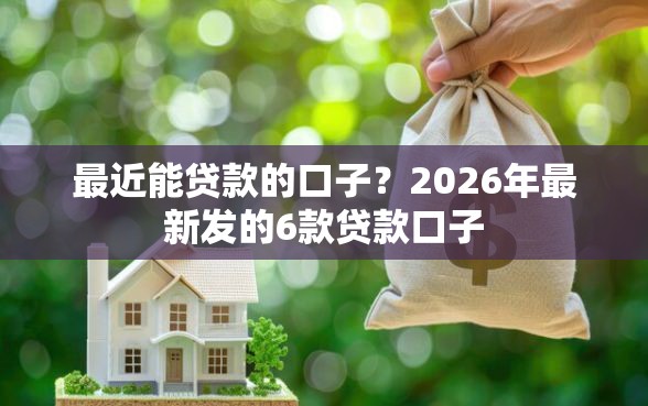 最近能贷款的口子？2026年最新发的6款贷款口子