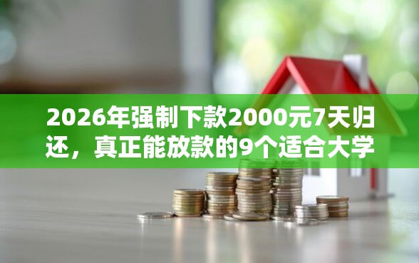 2026年强制下款2000元7天归还，真正能放款的9个适合大学生的贷款平台推荐