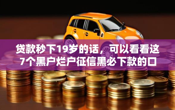 贷款秒下19岁的话，可以看看这7个黑户烂户征信黑必下款的口子
