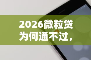 2026微粒贷为何通不过，差3千元就选这8个平台