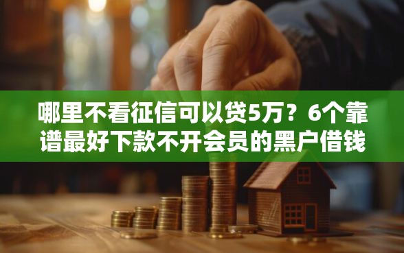 哪里不看征信可以贷5万？6个靠谱最好下款不开会员的黑户借钱平台推荐