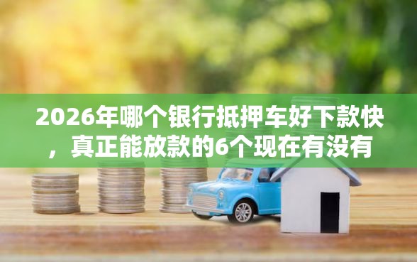 2026年哪个银行抵押车好下款快，真正能放款的6个现在有没有黑户下款的口子推荐