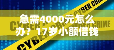 急需4000元怎么办？17岁小额借钱网站试试这8个无门槛平台