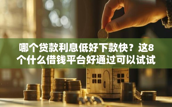 哪个贷款利息低好下款快？这8个什么借钱平台好通过可以试试