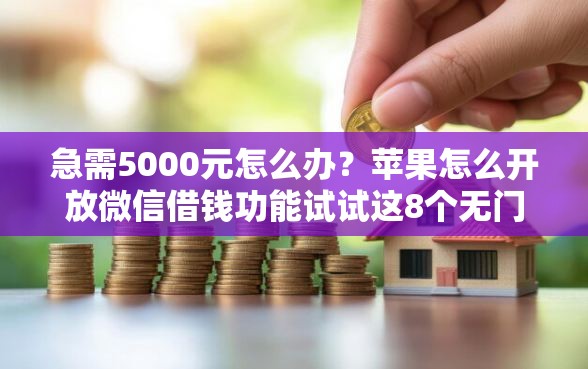急需5000元怎么办?苹果怎么开放微信借钱功能试试这8个无门槛平台 急需5000元怎么办?苹果怎么开放微信借钱功能试试这8个无门槛平台