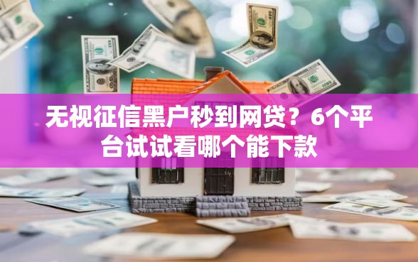 无视征信黑户秒到网贷？6个平台试试看哪个能下款