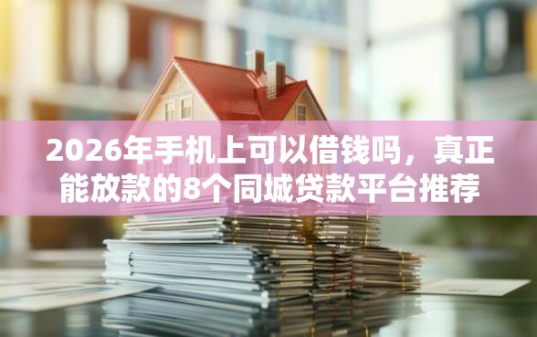 2026年手机上可以借钱吗，真正能放款的8个同城贷款平台推荐