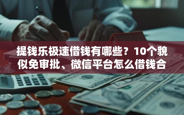 提钱乐极速借钱有哪些？10个貌似免审批、微信平台怎么借钱合集
