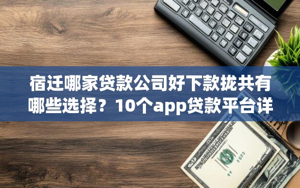 宿迁哪家贷款公司好下款拢共有哪些选择？10个app贷款平台详解