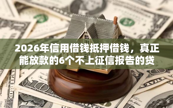 2026年信用借钱抵押借钱，真正能放款的6个不上征信报告的贷款软件推荐