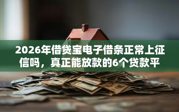 2026年借贷宝电子借条正常上征信吗，真正能放款的6个贷款平台不用人脸识别推荐