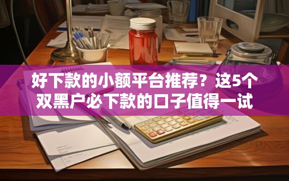 好下款的小额平台推荐？这5个双黑户必下款的口子值得一试