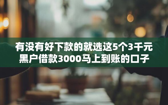 有没有好下款的就选这5个3千元黑户借款3000马上到账的口子