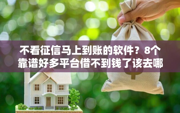 不看征信马上到账的软件？8个靠谱好多平台借不到钱了该去哪借钱推荐
