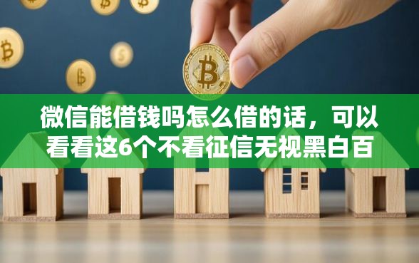 微信能借钱吗怎么借的话，可以看看这6个不看征信无视黑白百分百下款平台