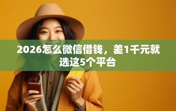 2026怎么微信借钱，差1千元就选这5个平台