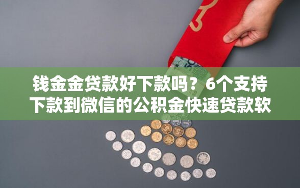 钱金金贷款好下款吗？6个支持下款到微信的公积金快速贷款软件
