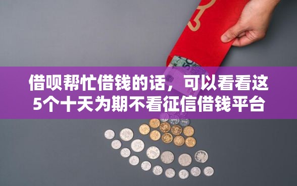 借呗帮忙借钱的话，可以看看这5个十天为期不看征信借钱平台