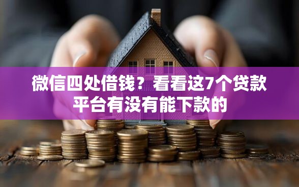 微信四处借钱？看看这7个贷款平台有没有能下款的