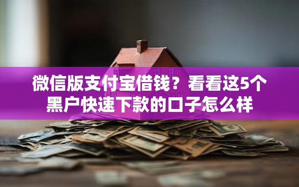 微信版支付宝借钱?看看这5个黑户快速下款的口子怎么样 微信版支付宝借钱?看看这5个黑户快速下款的口子怎么样