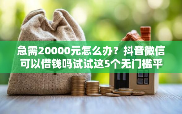 急需20000元怎么办？抖音微信可以借钱吗试试这5个无门槛平台