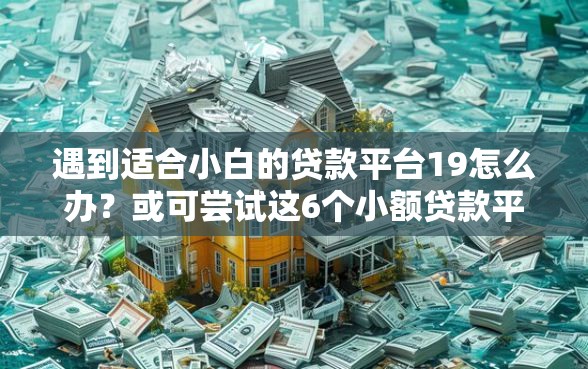 遇到适合小白的贷款平台19怎么办？或可尝试这6个小额贷款平台