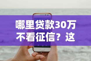 哪里贷款30万不看征信?这5个有那些平台可以借钱可以试试 哪里贷款30万不看征信?这5个有那些平台可以借钱可以试试