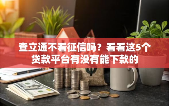 查立通不看征信吗？看看这5个贷款平台有没有能下款的