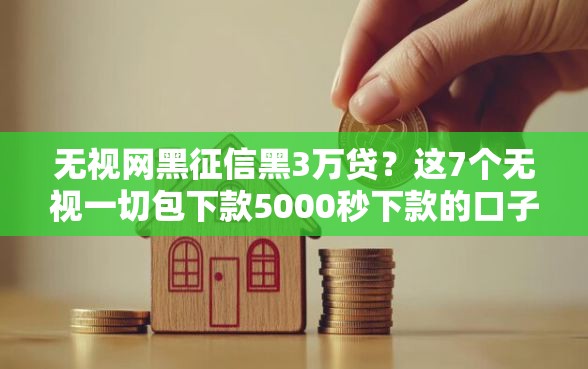 无视网黑征信黑3万贷？这7个无视一切包下款5000秒下款的口子值得一试