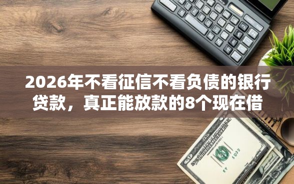 2026年不看征信不看负债的银行贷款，真正能放款的8个现在借款平台好借钱推荐