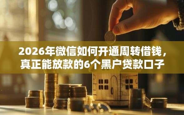 2026年微信如何开通周转借钱，真正能放款的6个黑户贷款口子秒下的推荐