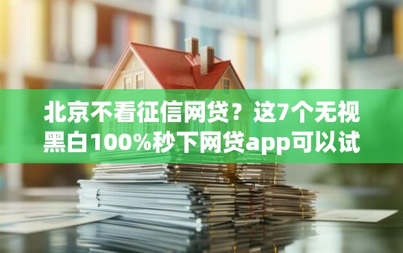 北京不看征信网贷？这7个无视黑白100%秒下网贷app可以试试