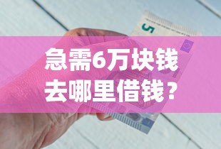 急需6万块钱去哪里借钱？2026最新测评10个18岁必下款的网贷app