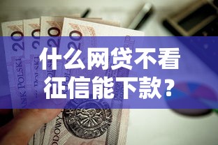 什么网贷不看征信能下款？这5个贷款两万的平台值得一试