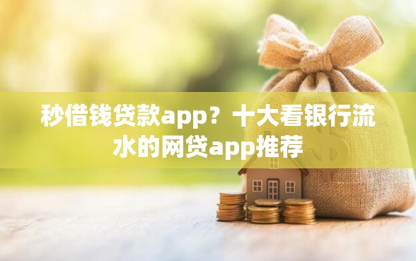秒借钱贷款app？十大看银行流水的网贷app推荐