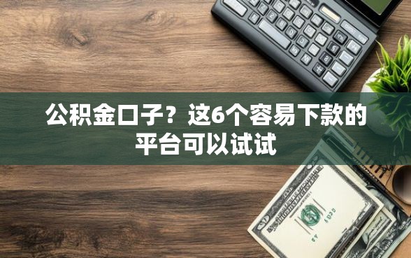 公积金口子？这6个容易下款的平台可以试试