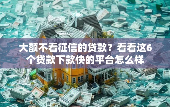 大额不看征信的贷款？看看这6个贷款下款快的平台怎么样