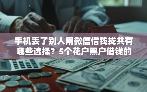 手机丢了别人用微信借钱拢共有哪些选择？5个花户黑户借钱的平台100%能借到详解