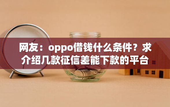 网友：oppo借钱什么条件？求介绍几款征信差能下款的平台