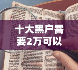 十大黑户需要2万可以在借款平台借款盘点，解决放水的借款平台的问题