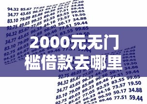 2000元无门槛借款去哪里？芝麻分600黑户贷款看这5个平台